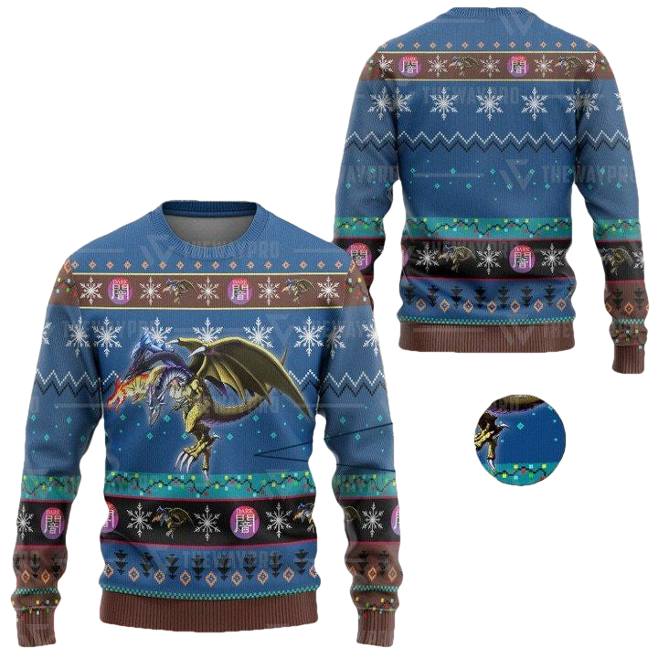 Anime Yu Gi Oh Five Headed Dragon Christmas Sweater ? Usalast