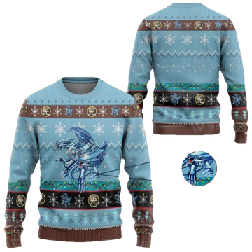 Anime Yu Gi Oh Blue Eyes Ultimate White Dragon Christmas Sweater ? Usalast