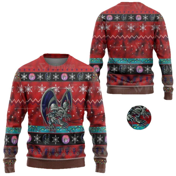 Anime Yu Gi Oh Black Skull Dragon Christmas Sweater ? Usalast
