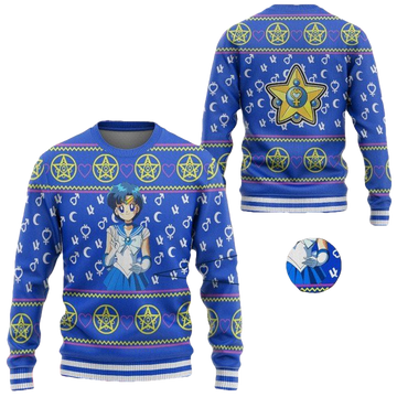 Anime Sailor Moon Mercury Christmas Sweater ? Usalast