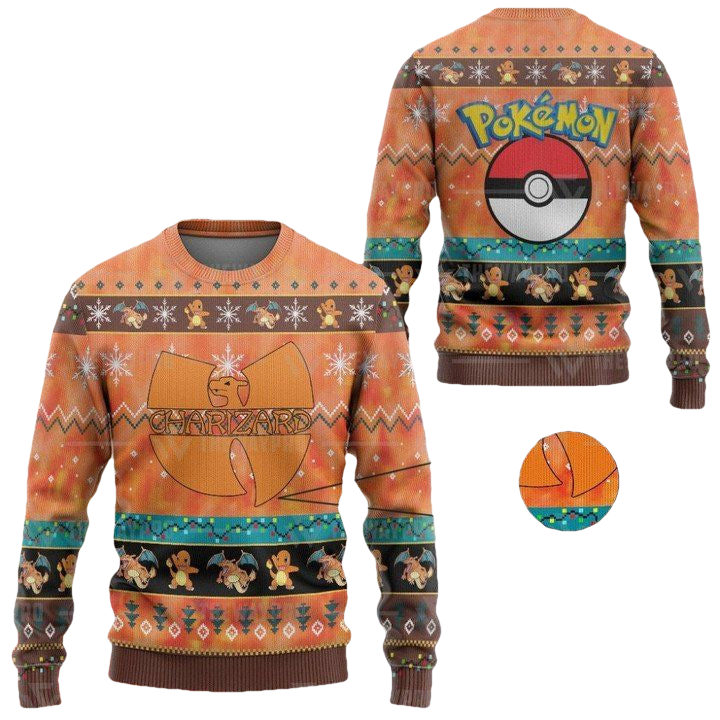 Anime Pokemon Wutang Charizard Christmas Sweater ? Usalast