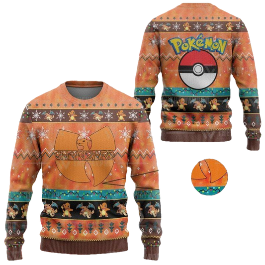 Anime Pokemon Wutang Charizard Christmas Sweater ? Usalast