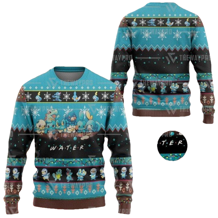 Anime Pokemon Water Christmas Sweater ? Usalast