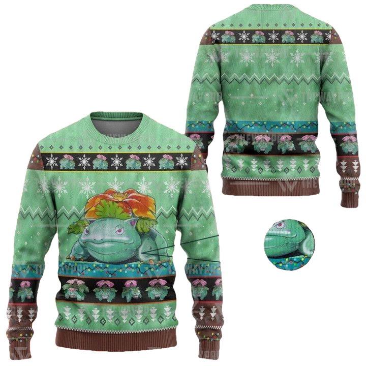 Anime Pokemon Venusaur Christmas Sweater ? Usalast