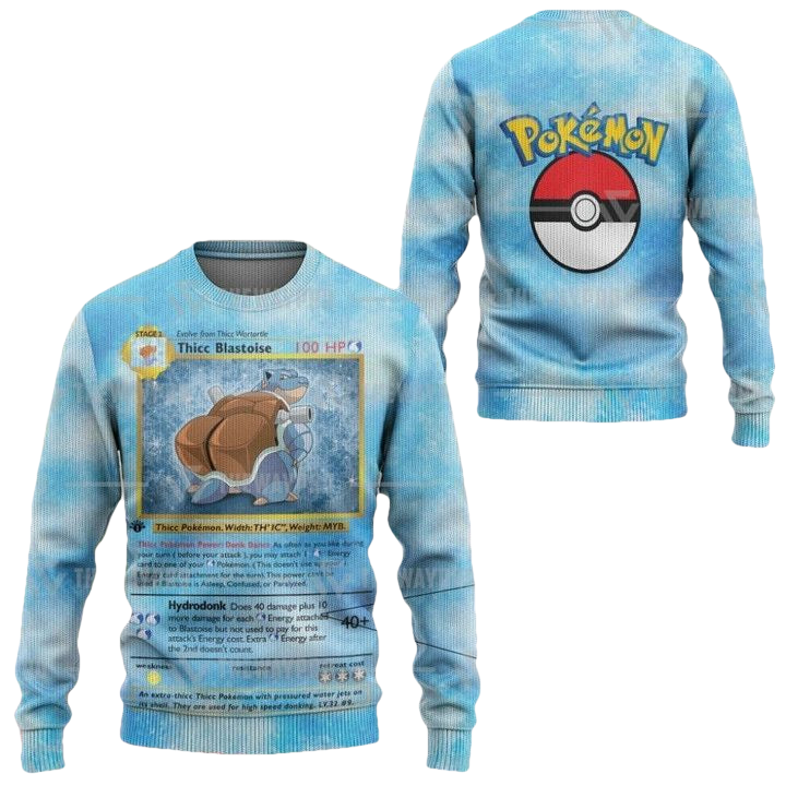 Anime Pokemon Thicc Blastoise Christmas Sweater ? Usalast