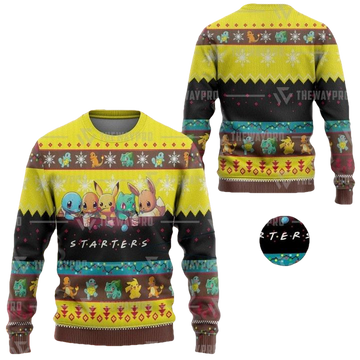 Anime Pokemon Starters Christmas Sweater ? Usalast
