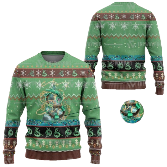Anime Pokemon Rayquaza Christmas Sweater ? Usalast