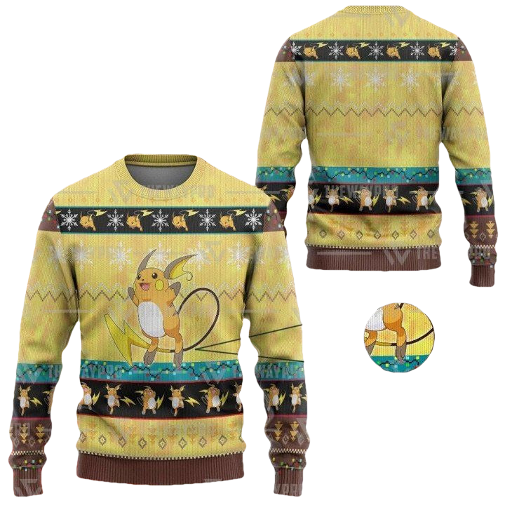 Anime Pokemon Raichu Christmas Sweater ? Usalast