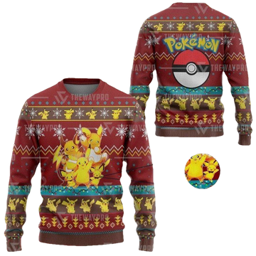 Anime Pokemon Pika Pika Christmas Sweater ? Usalast