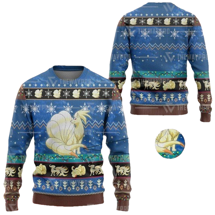 Anime Pokemon Ninetales Christmas Sweater ? Usalast