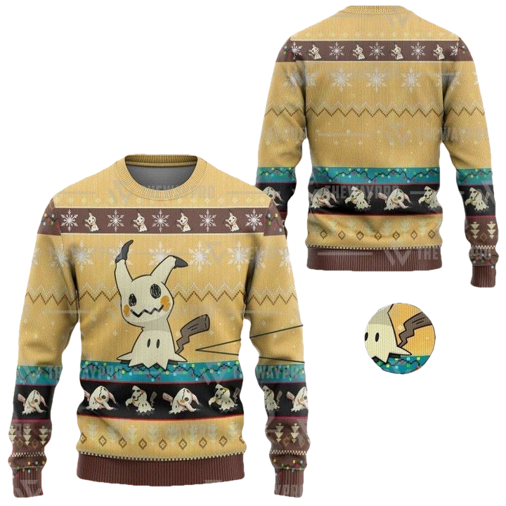 Anime Pokemon Mimikyu Christmas Sweater ? Usalast