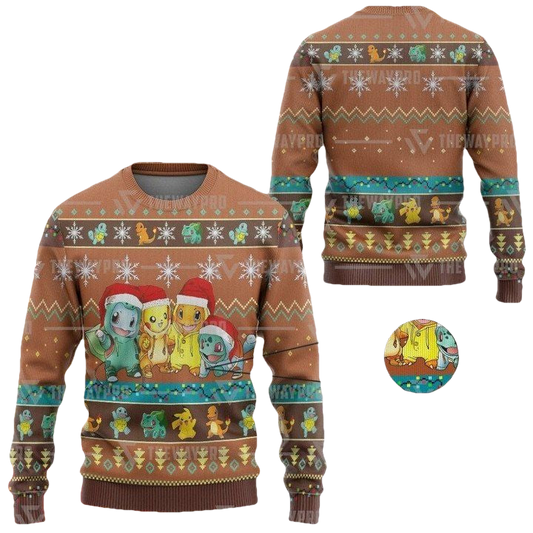 Anime Pokemon Merry Christmas Christmas Sweater ? Usalast