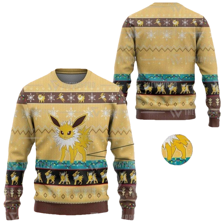 Anime Pokemon Jolteon Christmas Sweater ? Usalast