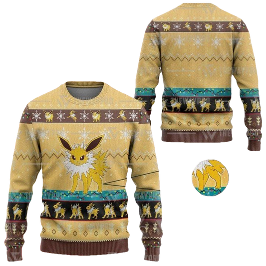 Anime Pokemon Jolteon Christmas Sweater ? Usalast