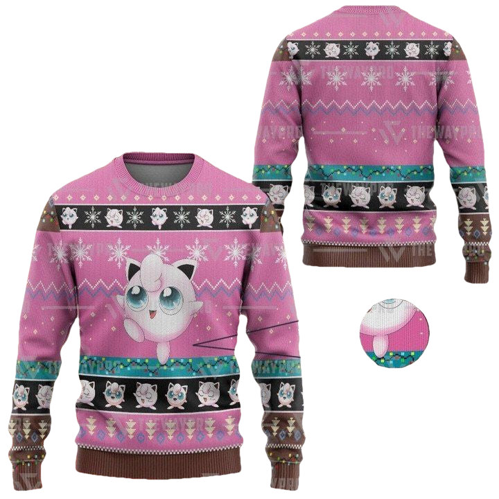 Anime Pokemon Jigglypuff Christmas Sweater ? Usalast