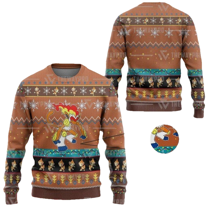 Anime Pokemon Infernape Christmas Sweater ? Usalast