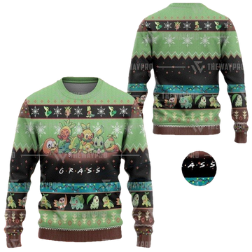 Anime Pokemon Grass Christmas Sweater ? Usalast