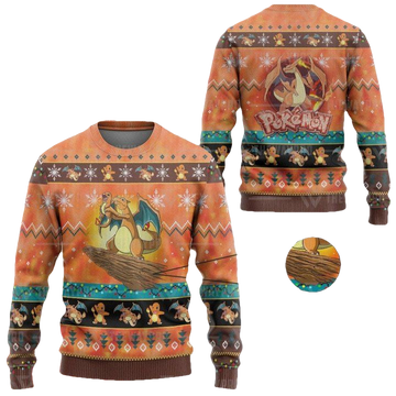 Anime Pokemon Fire King Pokemon Christmas Sweater ? Usalast