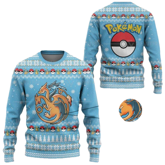 Anime Pokemon Fire Flying And Dragon Christmas Sweater ? Usalast
