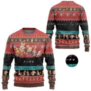 Anime Pokemon Fire Christmas Sweater ? Usalast