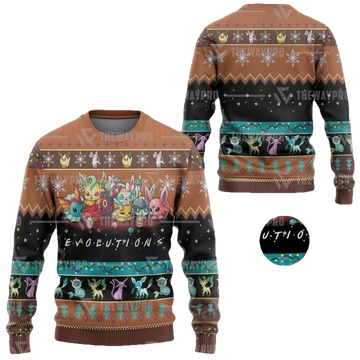 Anime Pokemon Evolutions Christmas Sweater ? Usalast