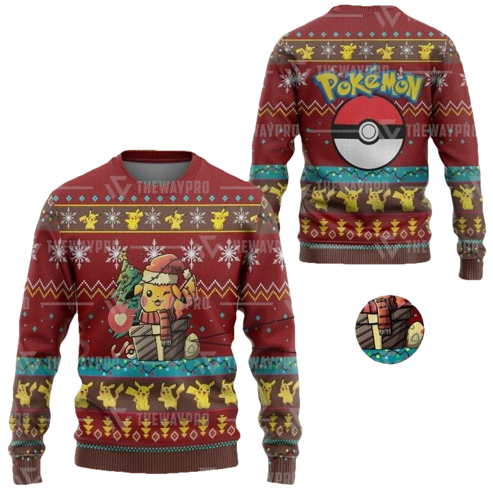 Anime Pokemon Electric Gift Christmas Sweater ? Usalast