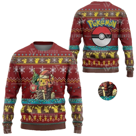 Anime Pokemon Electric Gift Christmas Sweater ? Usalast