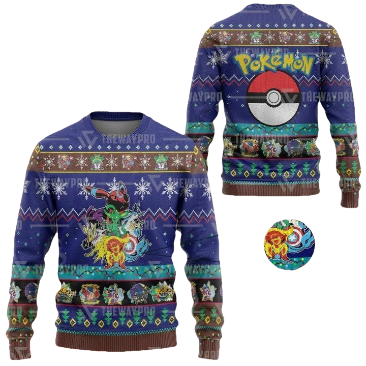 Anime Pokemon Eevengers Christmas Sweater ? Usalast