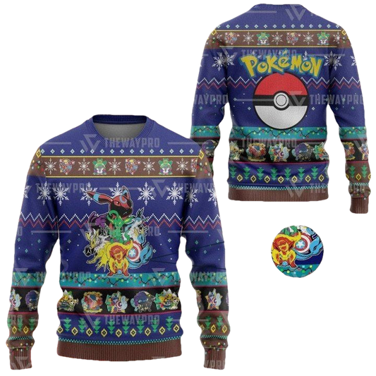 Anime Pokemon Eevengers Christmas Sweater ? Usalast