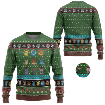 Anime Pokemon Eevee Evolution Christmas Sweater ? Usalast
