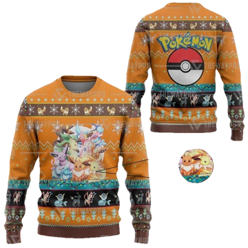 Anime Pokemon Eevee And Eeveelutions Christmas Sweater ? Usalast