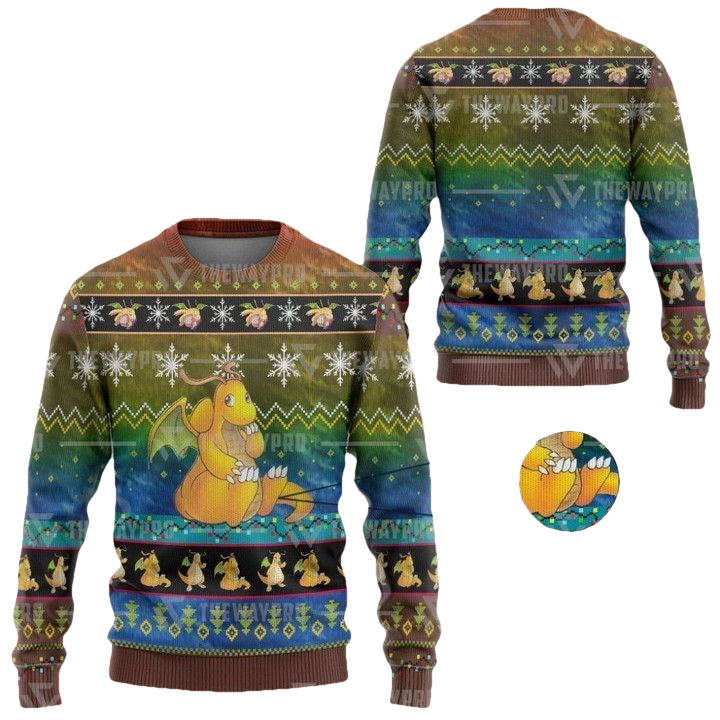 Anime Pokemon Dragonite Christmas Sweater ? Usalast
