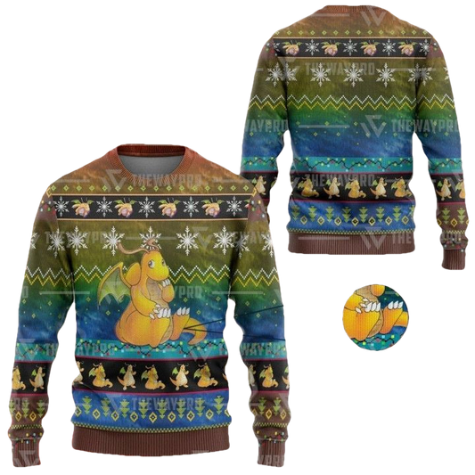 Anime Pokemon Dragonite Christmas Sweater ? Usalast