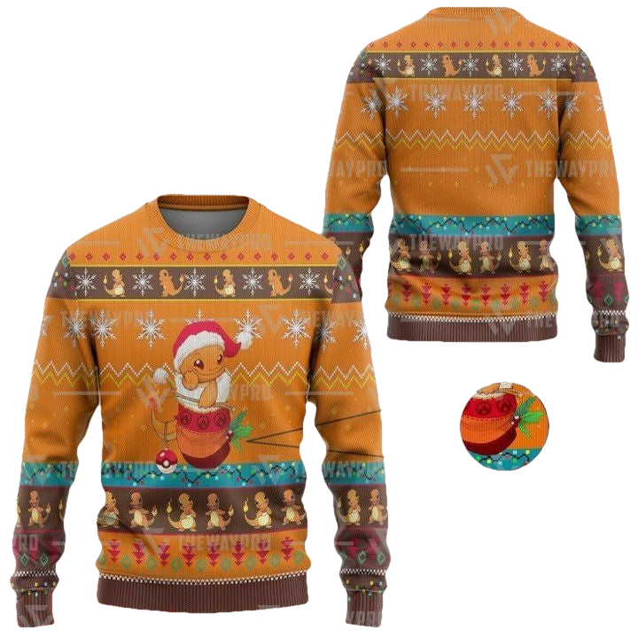 Anime Pokemon Charmander Christmas Sweater ? Usalast