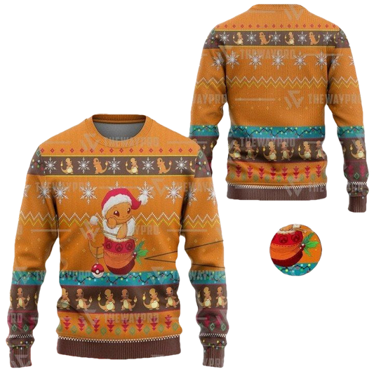 Anime Pokemon Charmander Christmas Sweater ? Usalast