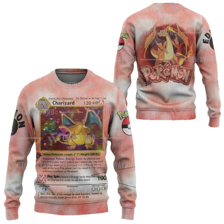 Anime Pokemon Charizard Christmas Sweater ? Usalast