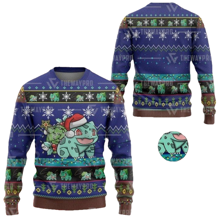 Anime Pokemon Bulbasaur Christmas Sweater ? Usalast