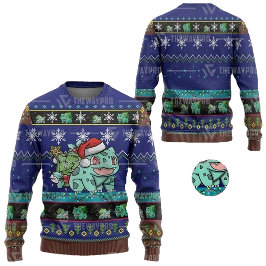 Anime Pokemon Bulbasaur Christmas Sweater ? Usalast