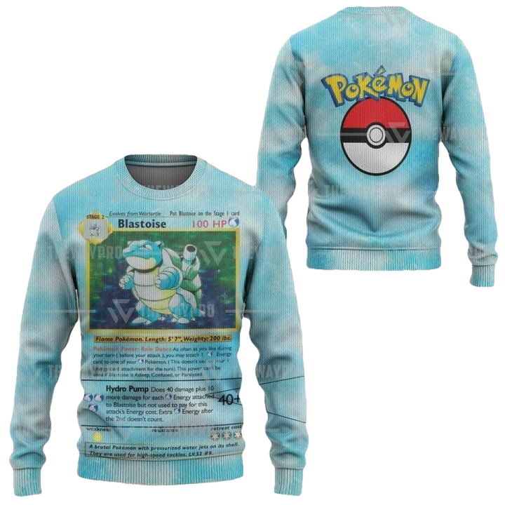 Anime Pokemon Blastoise Imitation Knitted Sweater ? Usalast