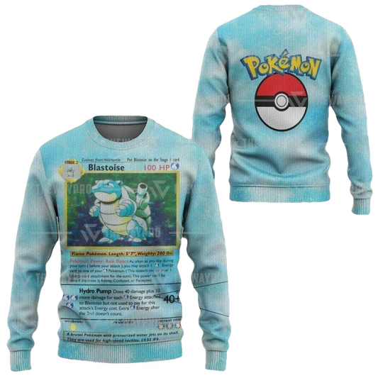 Anime Pokemon Blastoise Imitation Knitted Sweater ? Usalast