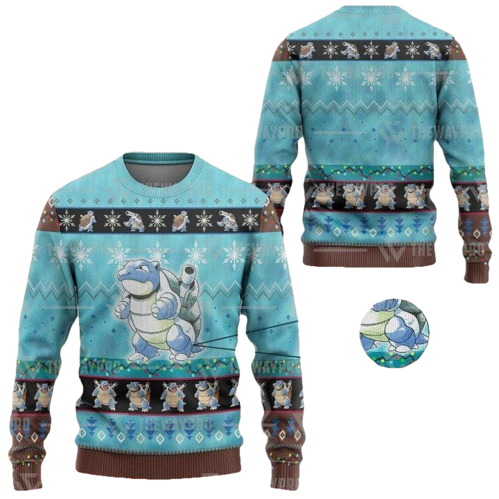 Anime Pokemon Blastoise Christmas Sweater ? Usalast