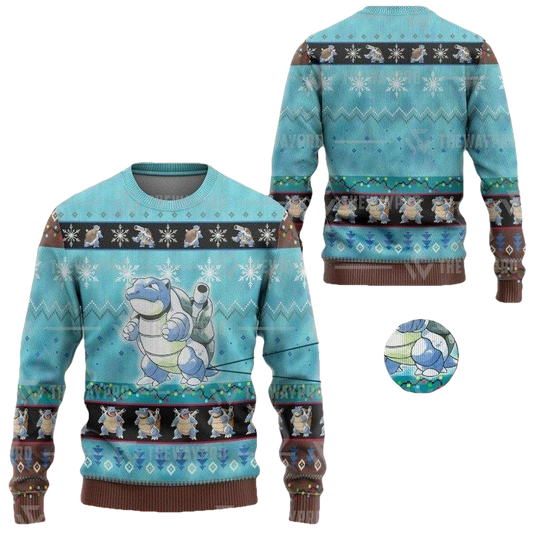 Anime Pokemon Blastoise Christmas Sweater ? Usalast