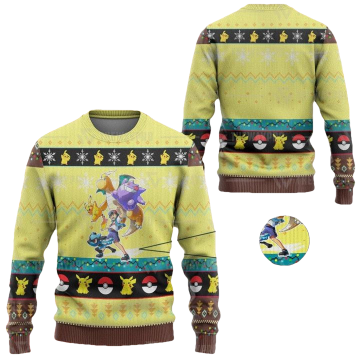 Anime Pokemon Ashs Poke Christmas Sweater ? Usalast
