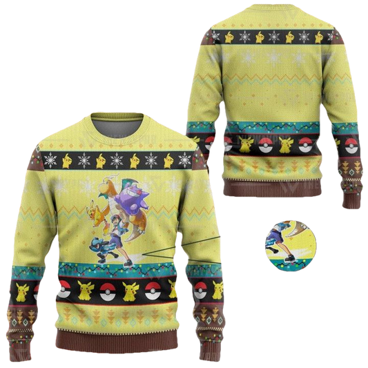 Anime Pokemon Ashs Poke Christmas Sweater ? Usalast