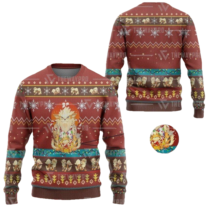 Anime Pokemon Arcanine Christmas Sweater ? Usalast