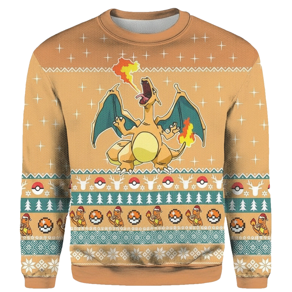 Anime Cartoon Charizard Christmas 3D Sweater ? Usalast