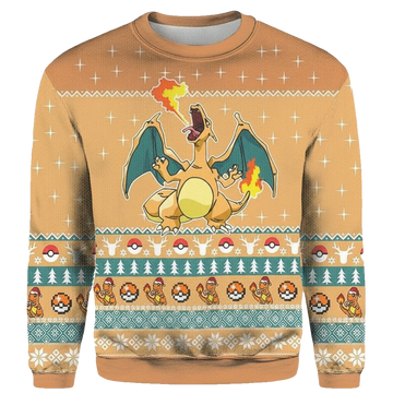 Anime Cartoon Charizard Christmas 3D Sweater ? Usalast