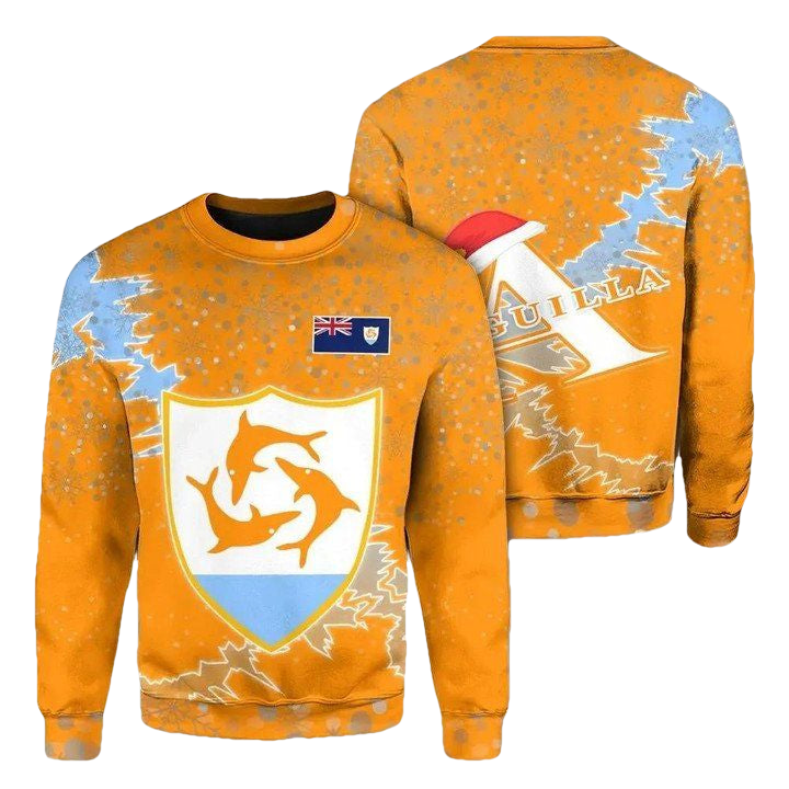 Anguilla Christmas Coat Of Arms Sweater X Style J78 ? Usalast