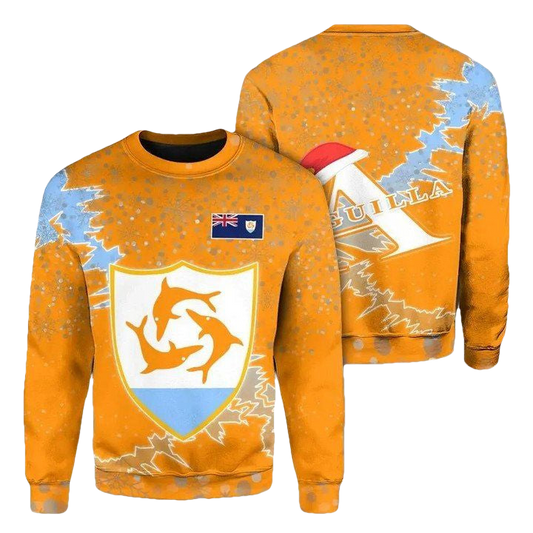 Anguilla Christmas Coat Of Arms Sweater X Style J78 ? Usalast