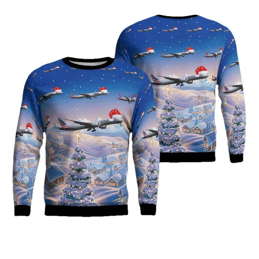American Airlines Boeing 777-323ER Christmas Sweater 3D ? 5D21 ? Usalast